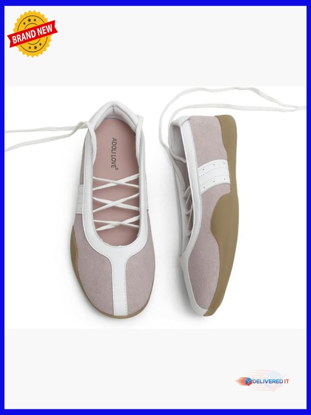 Women's Lace Up Sneaker Flats - Faux Suede Casual Walking Shoes